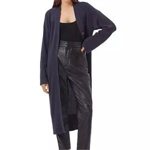 Equipment dark grey charcoal luxury wool cashmere sweater cardigan - S